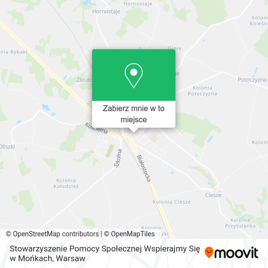 Mapa Stowarzyszenie Pomocy Społecznej Wspierajmy Się w Mońkach