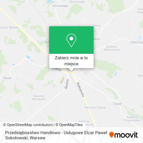 Mapa Przedsiębiorstwo Handlowo - Usługowe Elcar Paweł Sokołowski