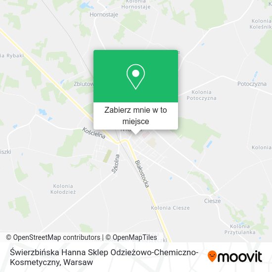 Mapa Świerzbińska Hanna Sklep Odzieżowo-Chemiczno-Kosmetyczny