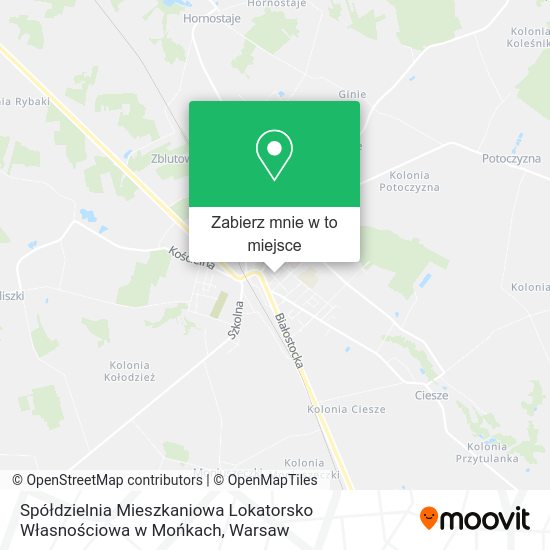 Mapa Spółdzielnia Mieszkaniowa Lokatorsko Własnościowa w Mońkach