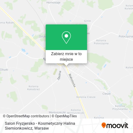 Mapa Salon Fryzjersko - Kosmetyczny Halina Siemionkowicz