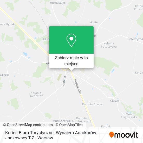 Mapa Kurier. Biuro Turystyczne. Wynajem Autokarów. Jankowscy T.Z.