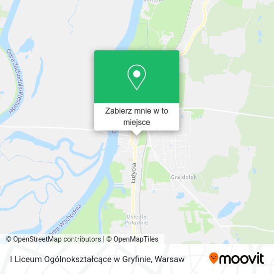 Mapa I Liceum Ogólnokształcące w Gryfinie