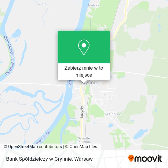 Mapa Bank Spółdzielczy w Gryfinie