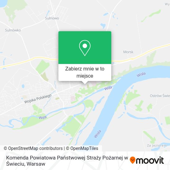 Mapa Komenda Powiatowa Państwowej Straży Pożarnej w Świeciu