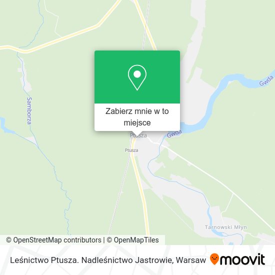 Mapa Leśnictwo Ptusza. Nadleśnictwo Jastrowie