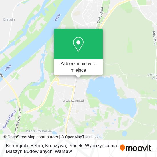 Mapa Betongrab. Beton, Kruszywa, Piasek. Wypożyczalnia Maszyn Budowlanych