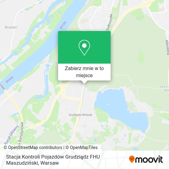 Mapa Stacja Kontroli Pojazdów Grudziądz FHU Maszudziński