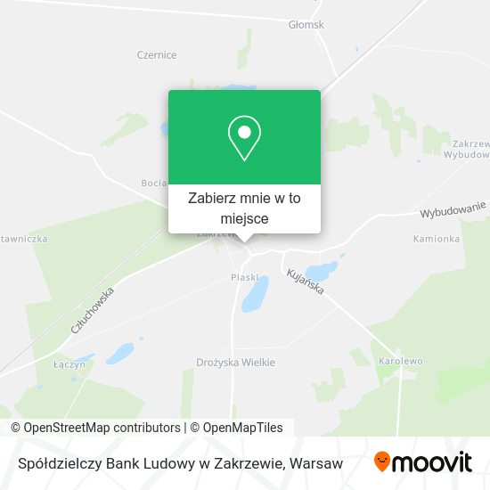 Mapa Spółdzielczy Bank Ludowy w Zakrzewie