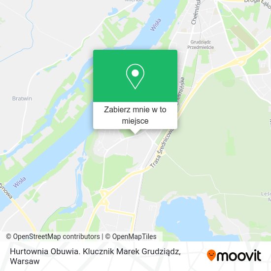 Mapa Hurtownia Obuwia. Klucznik Marek Grudziądz