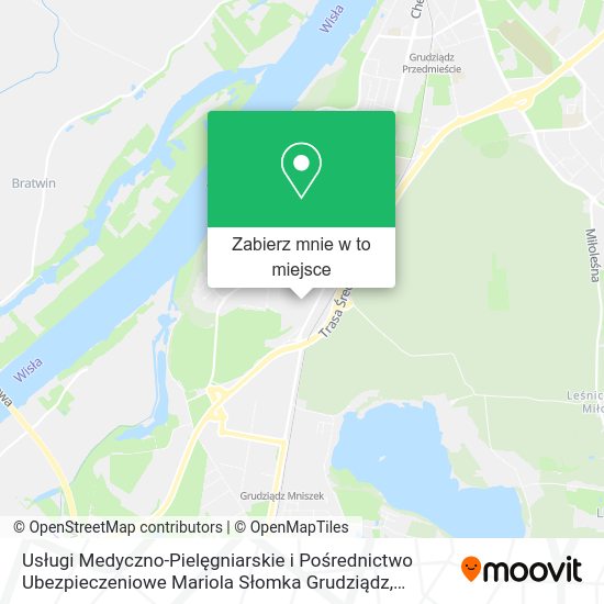 Mapa Usługi Medyczno-Pielęgniarskie i Pośrednictwo Ubezpieczeniowe Mariola Słomka Grudziądz