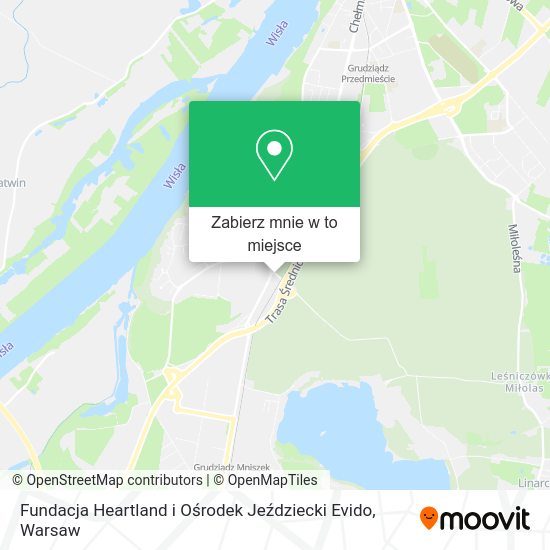 Mapa Fundacja Heartland i Ośrodek Jeździecki Evido