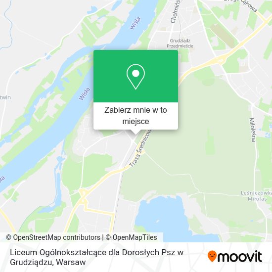 Mapa Liceum Ogólnokształcące dla Dorosłych Psz w Grudziądzu