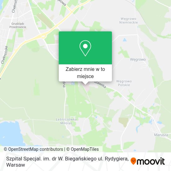 Mapa Szpital Specjal. im. dr W. Biegańskiego ul. Rydygiera