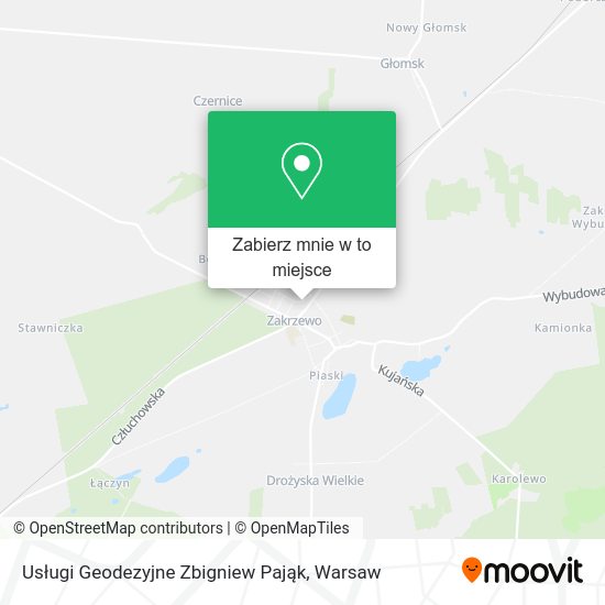 Mapa Usługi Geodezyjne Zbigniew Pająk