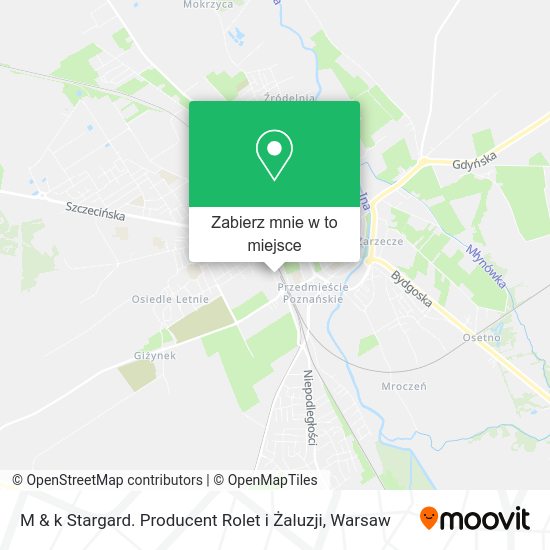 Mapa M & k Stargard. Producent Rolet i Żaluzji