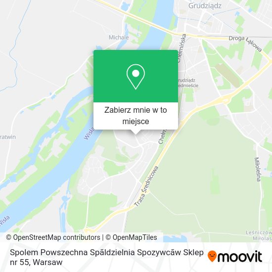 Mapa Spolem Powszechna Spãldzielnia Spozywcãw Sklep nr 55