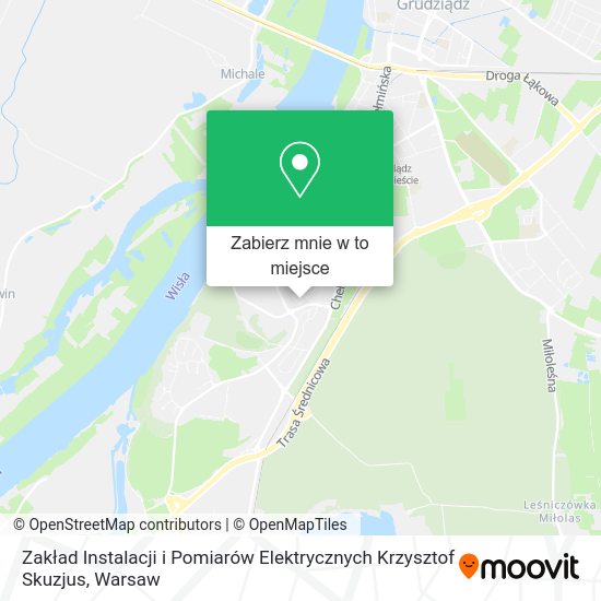 Mapa Zakład Instalacji i Pomiarów Elektrycznych Krzysztof Skuzjus