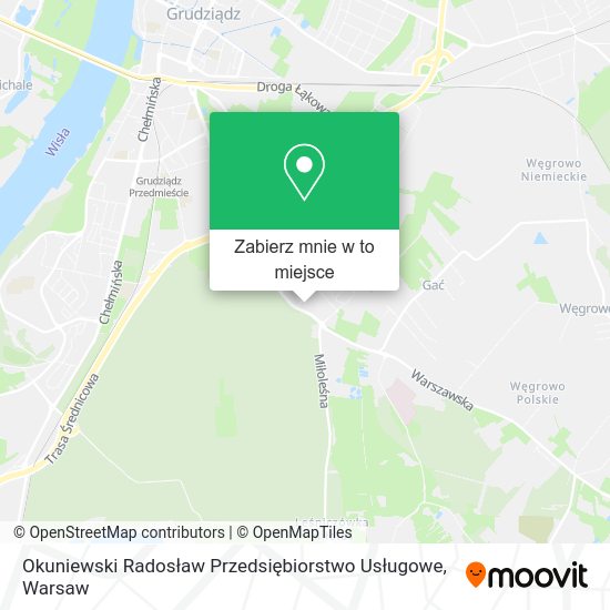 Mapa Okuniewski Radosław Przedsiębiorstwo Usługowe