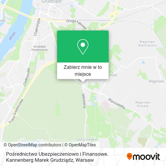 Mapa Pośrednictwo Ubezpieczeniowo i Finansowe. Kannenberg Marek Grudziądz