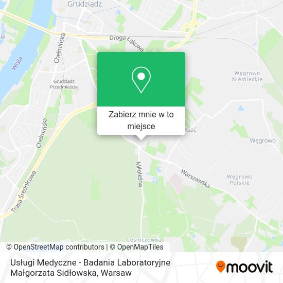 Mapa Usługi Medyczne - Badania Laboratoryjne Małgorzata Sidłowska