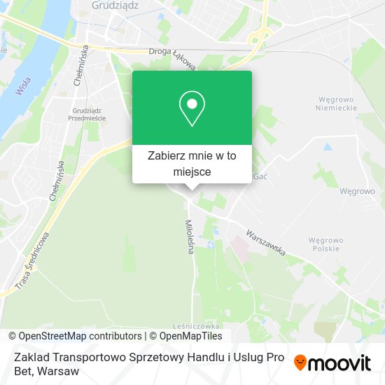 Mapa Zaklad Transportowo Sprzetowy Handlu i Uslug Pro Bet