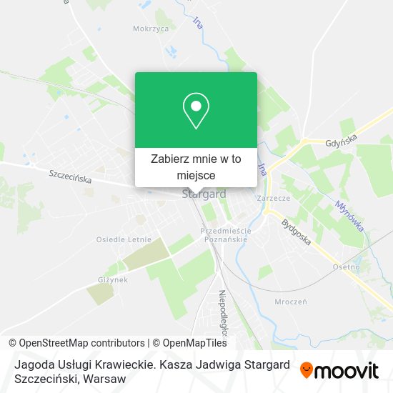 Mapa Jagoda Usługi Krawieckie. Kasza Jadwiga Stargard Szczeciński