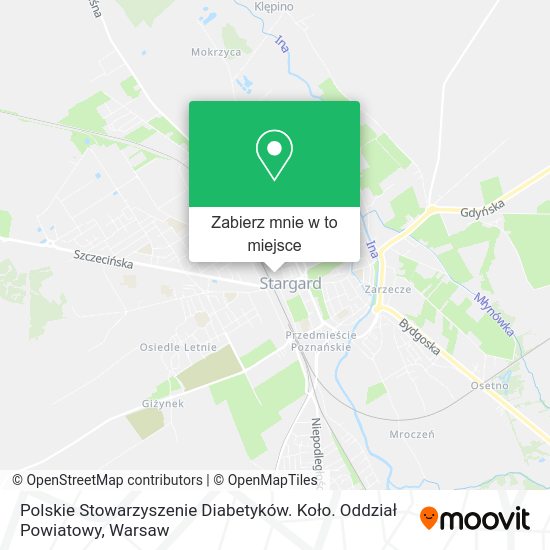 Mapa Polskie Stowarzyszenie Diabetyków. Koło. Oddział Powiatowy