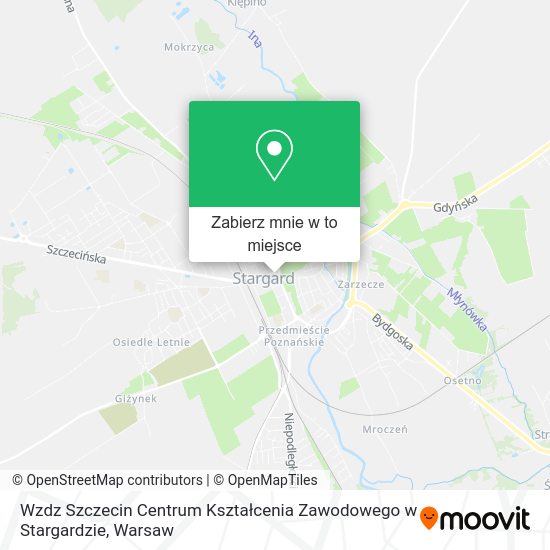 Mapa Wzdz Szczecin Centrum Kształcenia Zawodowego w Stargardzie