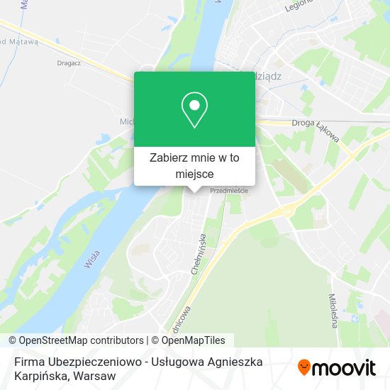 Mapa Firma Ubezpieczeniowo - Usługowa Agnieszka Karpińska