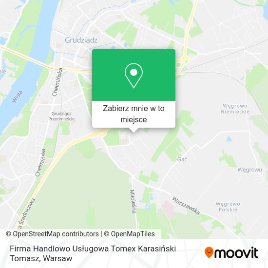 Mapa Firma Handlowo Usługowa Tomex Karasiński Tomasz