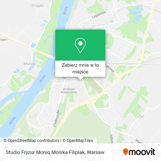 Mapa Studio Fryzur Moniq Monika Filipiak