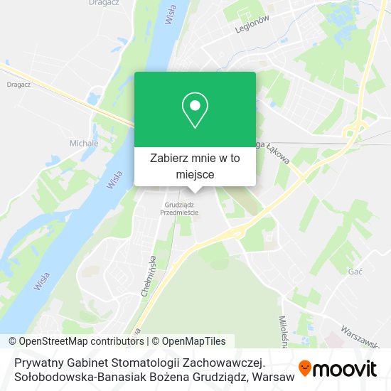 Mapa Prywatny Gabinet Stomatologii Zachowawczej. Sołobodowska-Banasiak Bożena Grudziądz