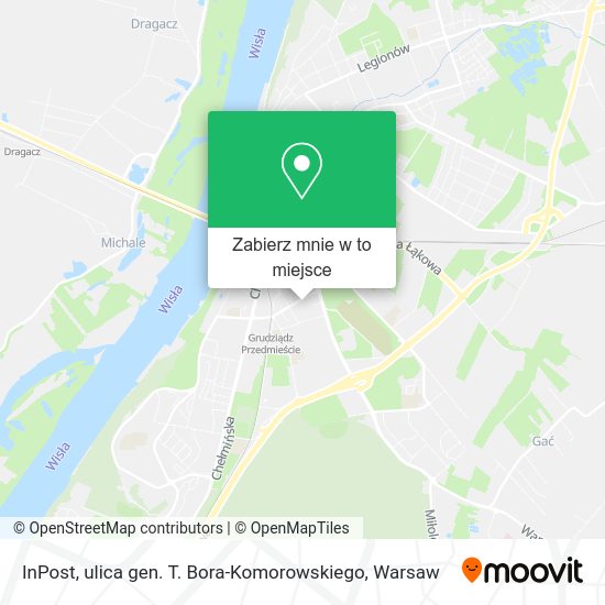 Mapa InPost, ulica gen. T. Bora-Komorowskiego