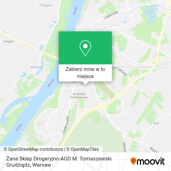 Mapa Żana Sklep Drogeryjno-AGD M. Tomaszewski Grudziądz