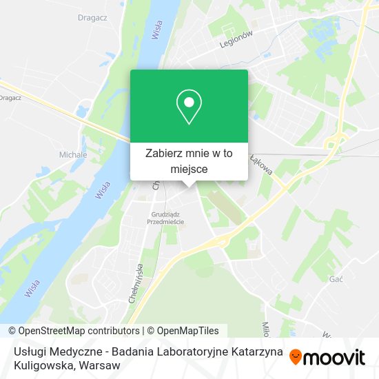 Mapa Usługi Medyczne - Badania Laboratoryjne Katarzyna Kuligowska