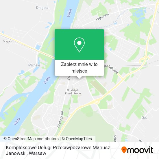 Mapa Kompleksowe Usługi Przeciwpożarowe Mariusz Janowski