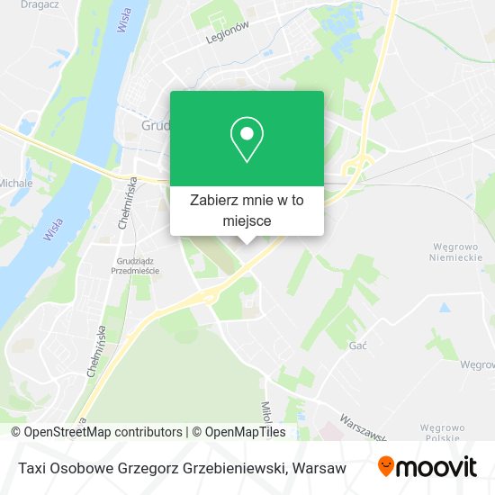 Mapa Taxi Osobowe Grzegorz Grzebieniewski