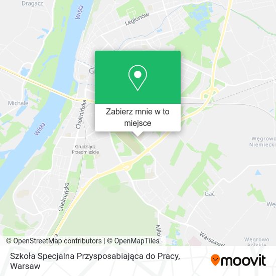 Mapa Szkoła Specjalna Przysposabiająca do Pracy