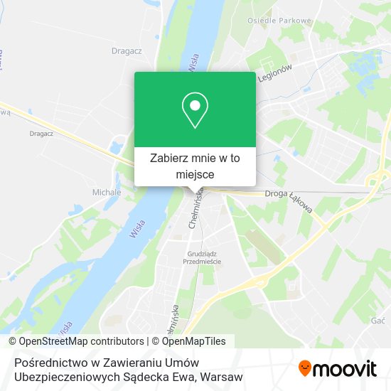 Mapa Pośrednictwo w Zawieraniu Umów Ubezpieczeniowych Sądecka Ewa