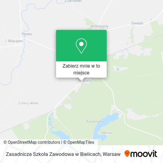 Mapa Zasadnicza Szkoła Zawodowa w Bielicach