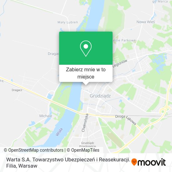 Mapa Warta S.A. Towarzystwo Ubezpieczeń i Reasekuracji. Filia