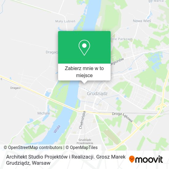 Mapa Architekt Studio Projektów i Realizacji. Grosz Marek Grudziądz