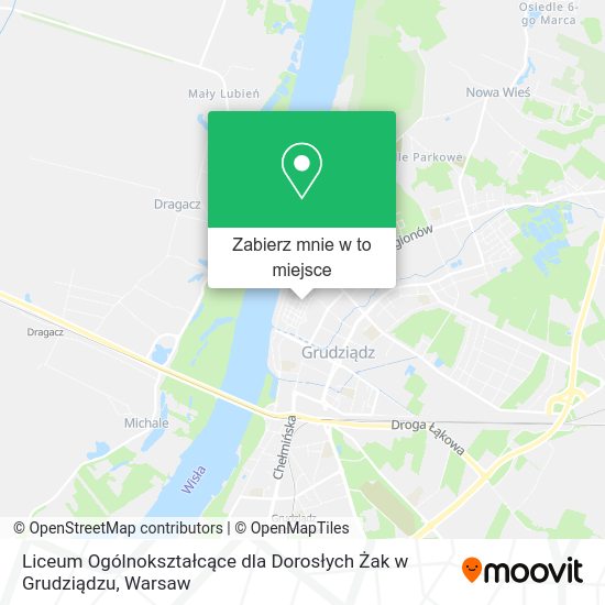 Mapa Liceum Ogólnokształcące dla Dorosłych Żak w Grudziądzu