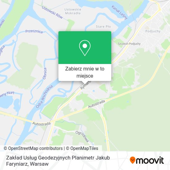 Mapa Zakład Usług Geodezyjnych Planimetr Jakub Faryniarz