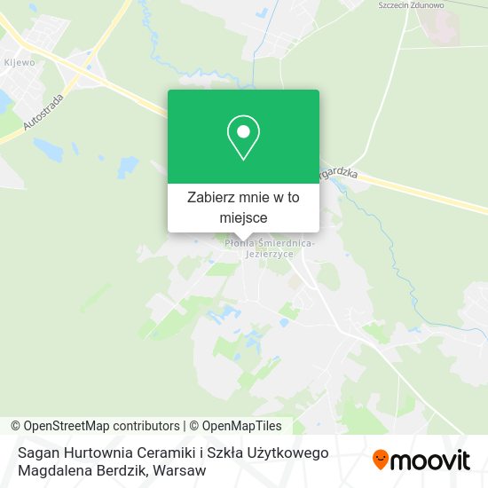 Mapa Sagan Hurtownia Ceramiki i Szkła Użytkowego Magdalena Berdzik