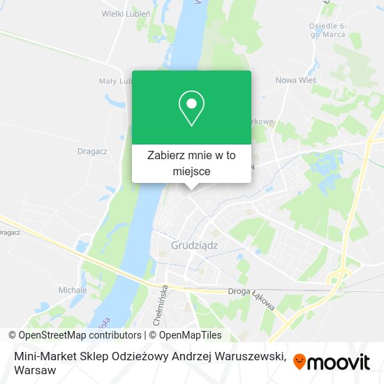 Mapa Mini-Market Sklep Odzieżowy Andrzej Waruszewski