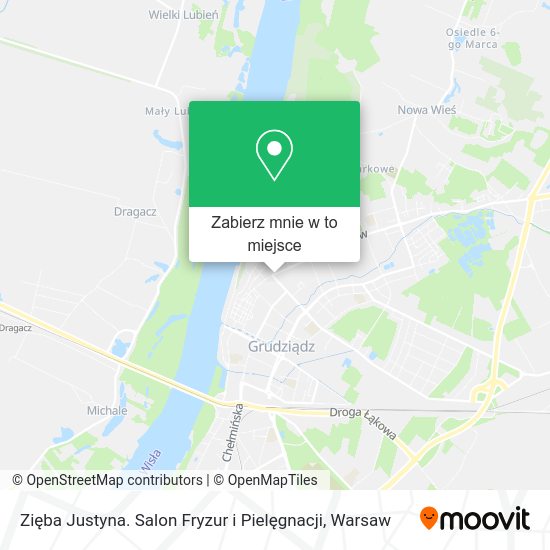 Mapa Zięba Justyna. Salon Fryzur i Pielęgnacji