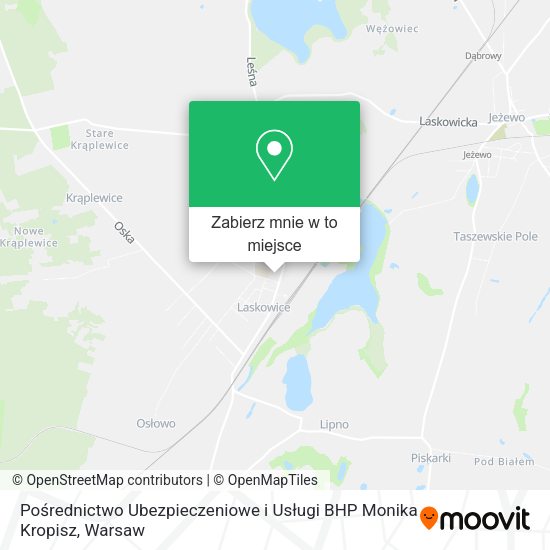 Mapa Pośrednictwo Ubezpieczeniowe i Usługi BHP Monika Kropisz