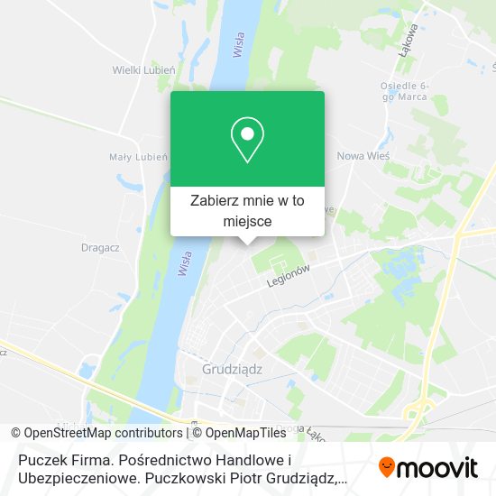 Mapa Puczek Firma. Pośrednictwo Handlowe i Ubezpieczeniowe. Puczkowski Piotr Grudziądz
